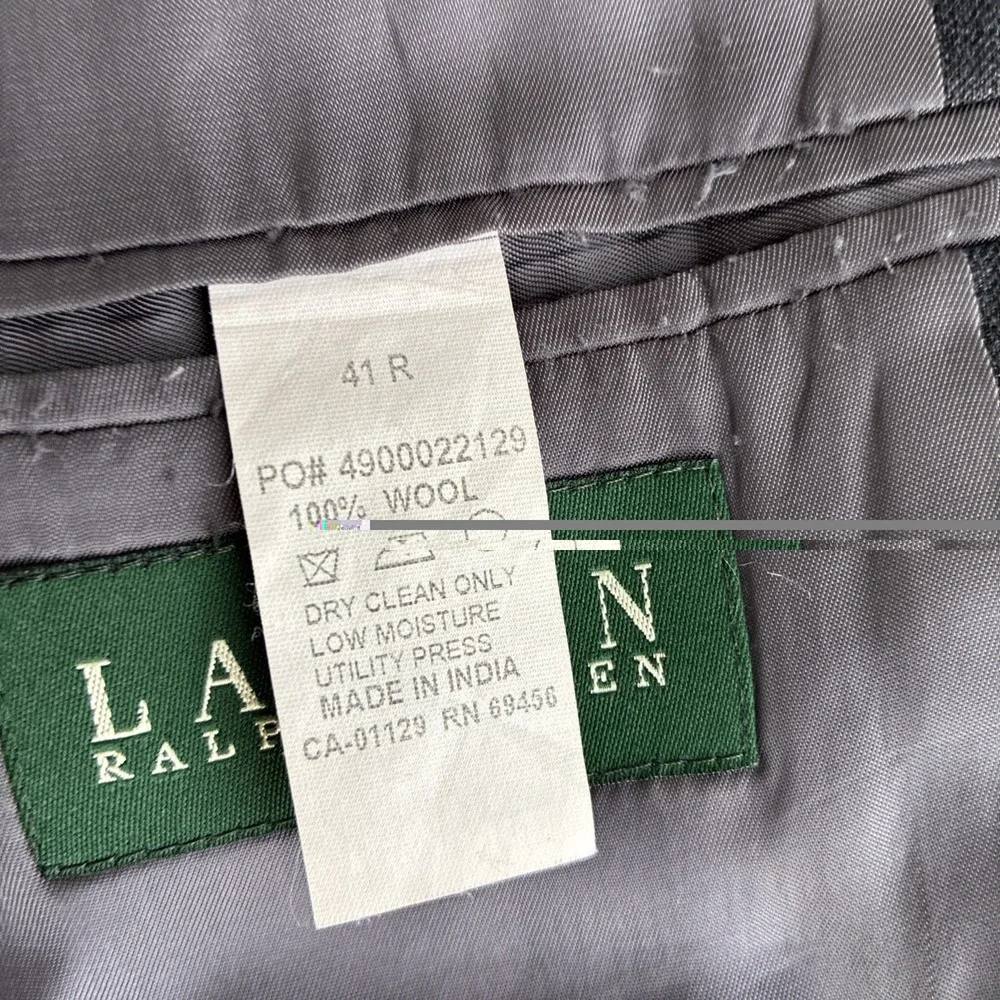 Lauren Ralph Lauren Men's Gray Pinstripe Wool Blazer 41R Sport Coat Suit Jacket